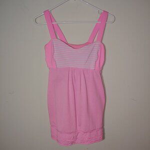Lululemon Run: Back On Track Tank Pink Shell Classic Stripe White Pink  Sz 10